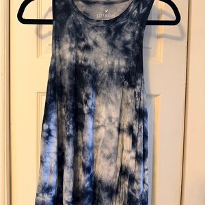 American Eagle Outfitters Navy Tie-Dye Tank Top
